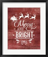 Framed Merry & Bright Santa