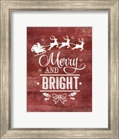 Framed Merry & Bright Santa
