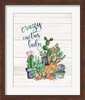 Framed Crazy Cactus Lady