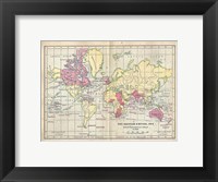 Framed Vintage British Empire Map
