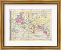 Framed Vintage British Empire Map