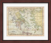 Framed Vintage Greece Empire Map