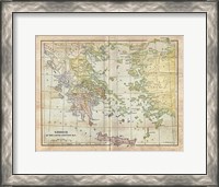 Framed Vintage Greece Empire Map