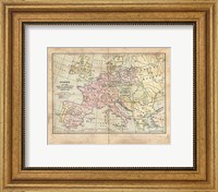 Framed Vintage Napoleon Empire Map