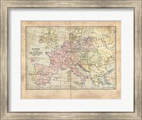 Framed Vintage Napoleon Empire Map