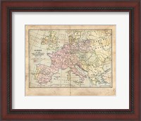 Framed Vintage Napoleon Empire Map