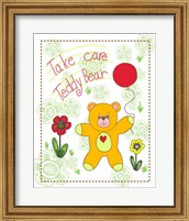 Framed Take Care Teddy Bear