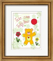 Framed Take Care Teddy Bear