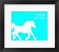 Framed Blue Horse