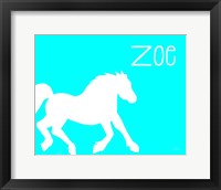 Framed Blue Horse