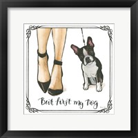 Furry Fashion Friends II But First Framed Print