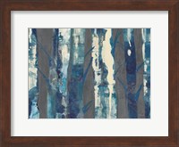 Framed Deep Woods III Indigo on Gray