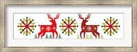 Framed Geometric Holiday Reindeer III
