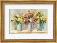 Framed Ivory and Blush Hydrangea Bouquets