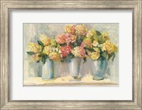Framed Ivory and Blush Hydrangea Bouquets