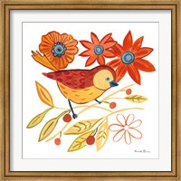 Framed Orange Bird III
