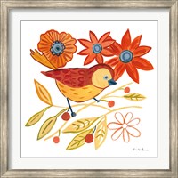 Framed Orange Bird III