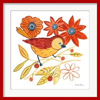 Framed Orange Bird III