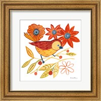 Framed Orange Bird III