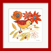 Framed Orange Bird III