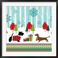 Framed Winter Pet Scene