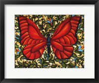 Framed Red Butterfly