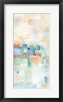 Teal Abstract Panel III Framed Print