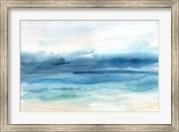 Framed Indigo Seascape Landscape