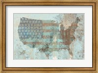 Framed Vintage USA Map