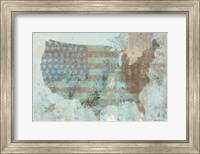 Framed Vintage USA Map