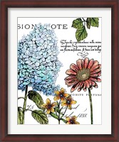 Framed Botanical Postcard Color I