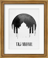 Framed Taj Mahal Landmark White