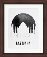 Framed Taj Mahal Landmark White