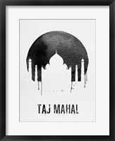 Framed Taj Mahal Landmark White