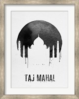Framed Taj Mahal Landmark White