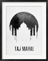 Framed Taj Mahal Landmark White