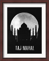Framed Taj Mahal Landmark Black