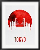 Framed Tokyo Skyline Red