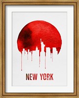 Framed New York Skyline Red
