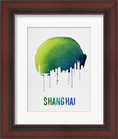 Framed Shanghai Skyline Blue