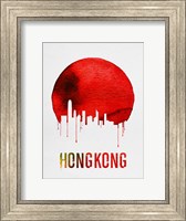Framed Hong Kong Skyline Red