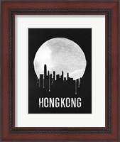 Framed Hong Kong Skyline Black