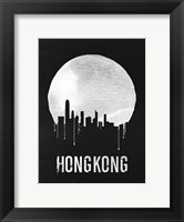 Framed Hong Kong Skyline Black