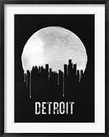 Framed Detroit Skyline Black