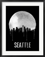 Framed Seattle Skyline Black