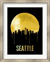 Framed Seattle Skyline Yellow