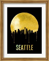 Framed Seattle Skyline Yellow
