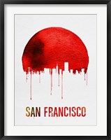 Framed San Francisco Skyline Red