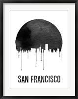 Framed San Francisco Skyline White