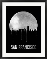 Framed San Francisco Skyline Black